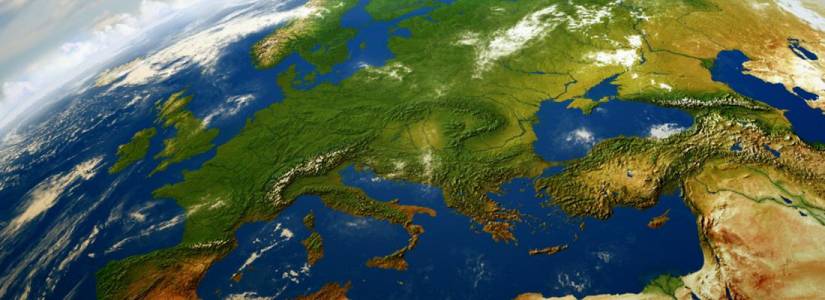 Vue aérienne de l'Europe, projet européen, crédit photo INRAE
